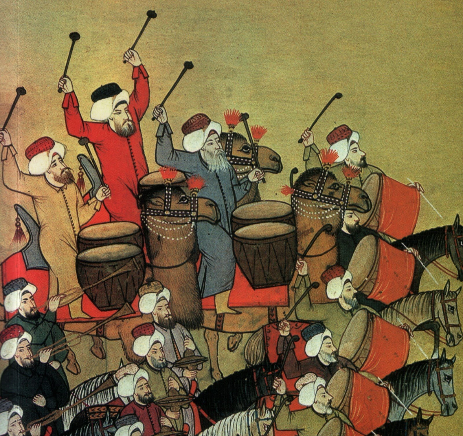 Image of figures playing drums